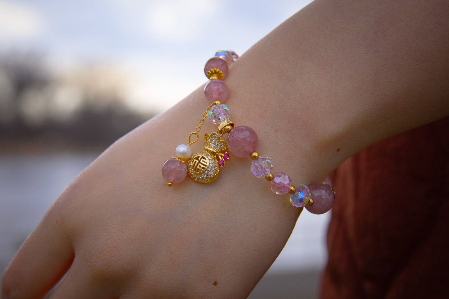 Strawberry Stone Bokjumeoni Bracelet