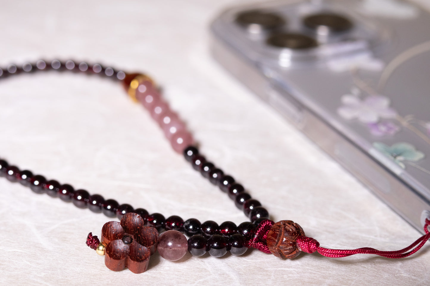 Crimson Maehwa Phone Charm (다홍 매화 참)